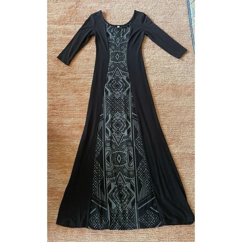 Xhilaration | Dresses | Xhilaration Dress Halter Maxi Round Neck 3/4. Sleeves XS
